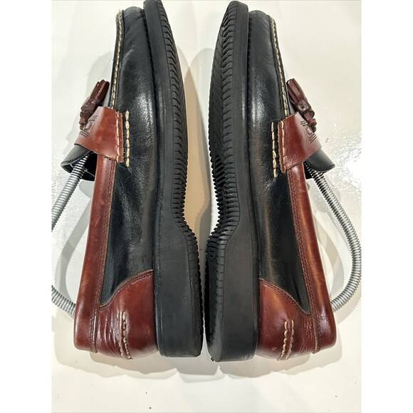 Bass Marine Men’s 10 Black Brown Leather Tassel Loafers Comfort Casual Shoes main image 4